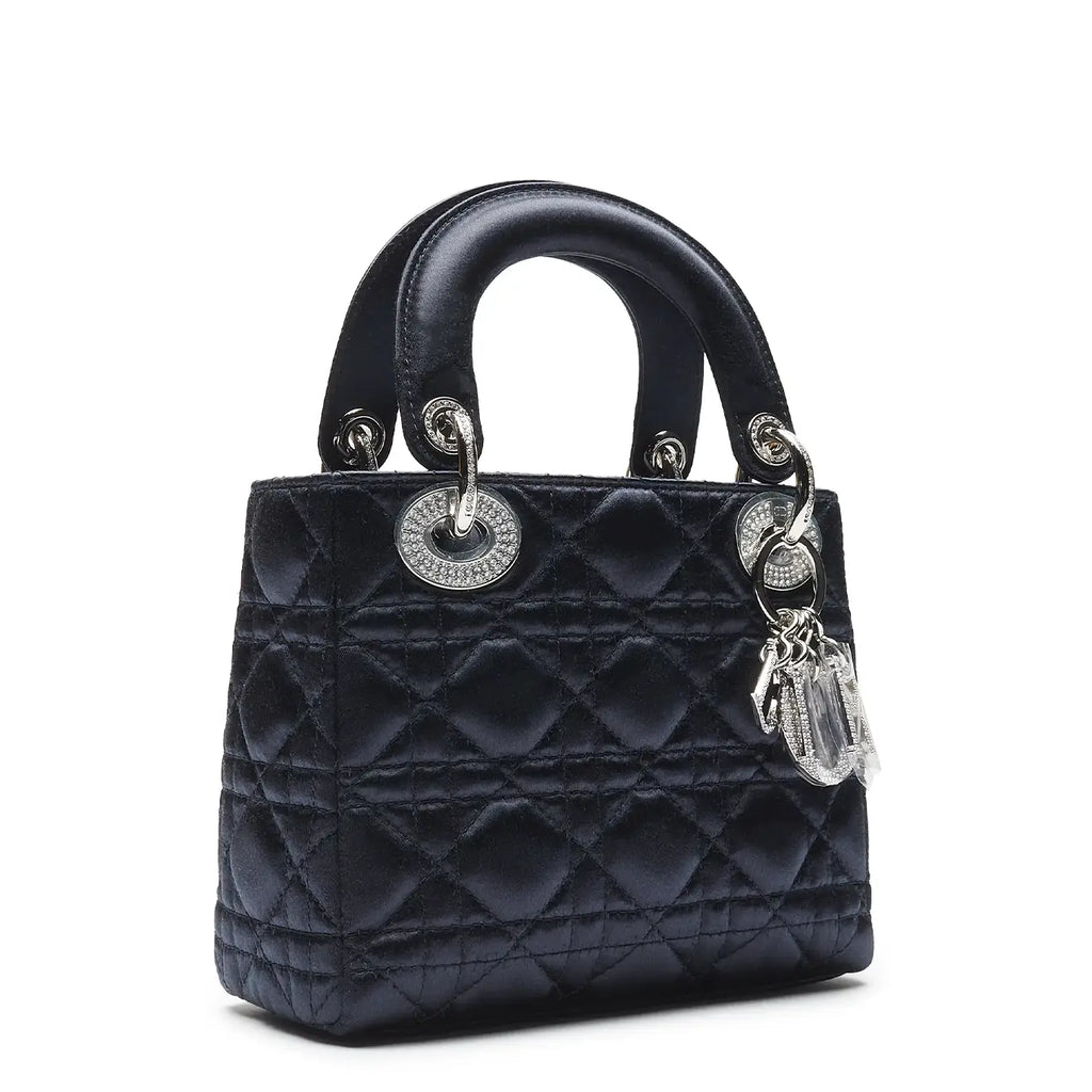 Dior Lady Dior Lady Diana Limited Edition Satin Blue Mini Handbag
